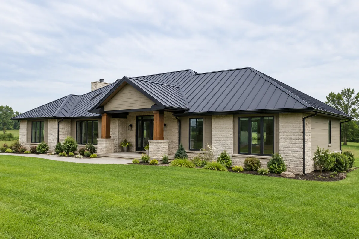 Roofing project: metal ranch