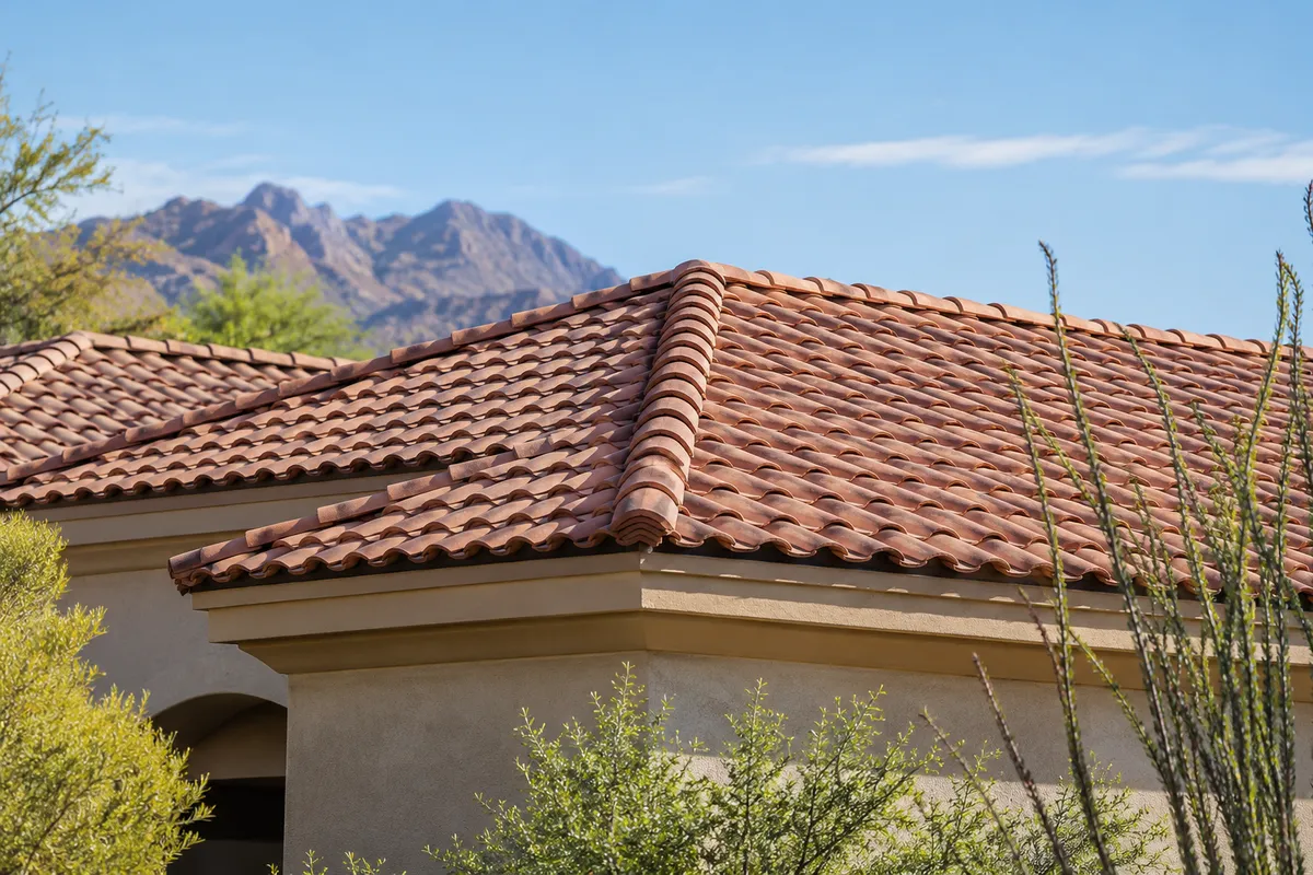 Roofing project: tile stucco
