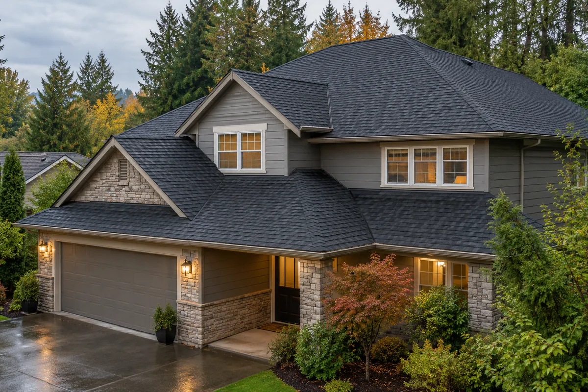 Roofing project: woodland house